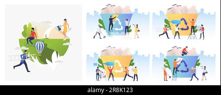 Waste sorting set Stock Vector