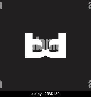 letter bd ribbon curve simple logo vector Stock Vector