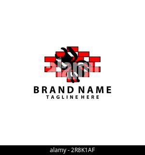 ant wall logo design vector Stock Vector