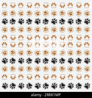 Background with dog paw print and bone Stock Vector