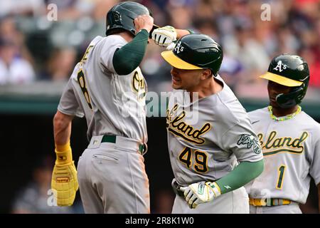 Oakland Athletics' JJ Bleday during a baseball game against the Houston  Astros in Oakland, Calif., Saturday, July 22, 2023. (AP Photo/Jeff Chiu  Stock Photo - Alamy