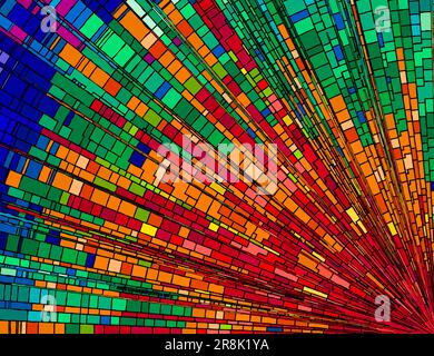 Mosaic rays background in colors, vector illustration Stock Vector