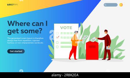 Voters inserting forms into ballot boxes Stock Vector