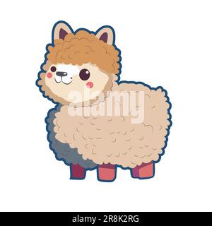 Cute sheep cartoon style illustration Stock Vector