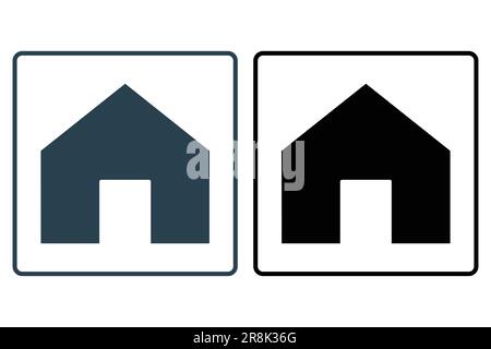 minimal home icon. Icon related to homepage, building. Solid icon style design. Simple vector design editable Stock Vector