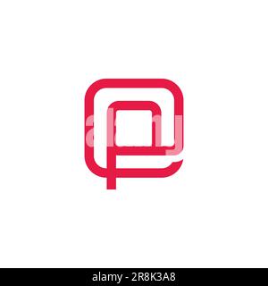letter pe linked geometric logo vector Stock Vector
