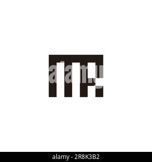 letter mr simple geoemtric line pixels logo vector Stock Vector