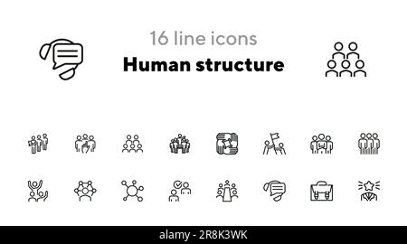 Human structure icons Stock Vector