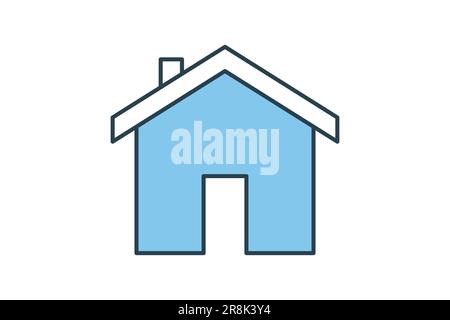 House icon. Flat line icon style design. Simple vector design editable Stock Vector