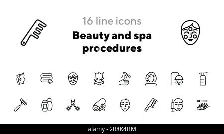 Beauty and spa procedures icons Stock Vector