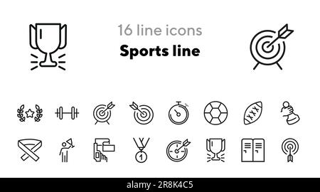 Sports line icons Stock Vector