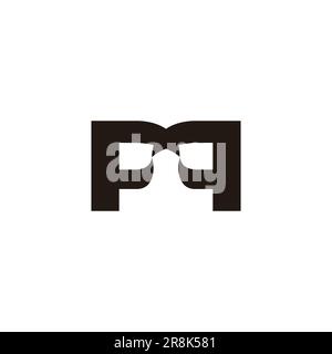 letter pp mp ribbon simple logo vector Stock Vector