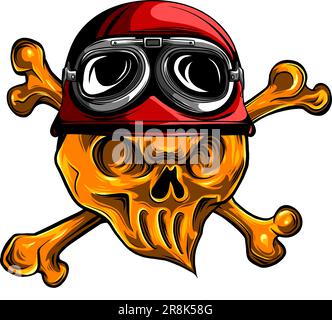 Vector illustration of heart skull in helmet soldier on white background Stock Vector