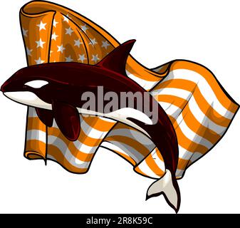 Killer Whale Spirit Orca Jumping Vector illustration Stock Vector Image ...