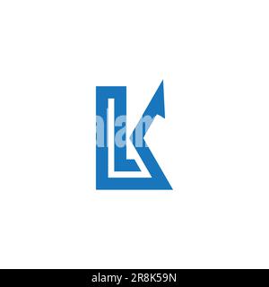 letter lk simple geometric arrow line logo vector Stock Vector