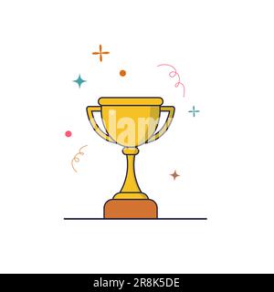 Vector flat golden trophy stock illustration Stock Vector Image & Art ...