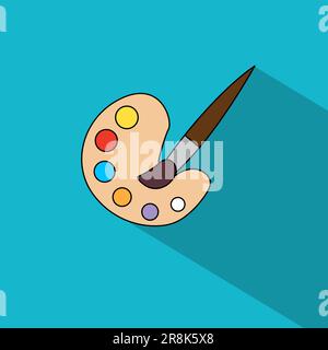 Artist palette with brushes Stock Vector