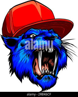 Lion Hat Mascot Logo Design Vector illustration Stock Vector Image ...
