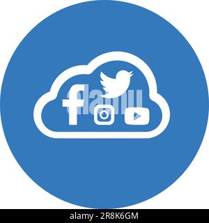 Social Media Cloud icon. design template vector illustration for graphic and web design or commercial purposes. Stock Vector