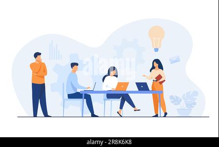 Company employees planning task and brainstorming Stock Vector Image ...