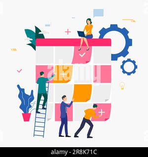 Business people scheduling work tasks Stock Vector