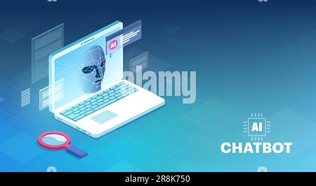 Artificial intelligence, chatbot and modern technology concept Stock Vector