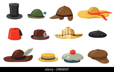 Hats and caps set Stock Vector
