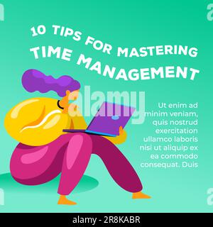 Tips for mastering time management, banner vector Stock Vector