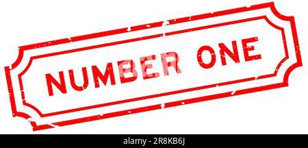 Grunge red number one word rubber seal stamp on white background Stock Vector