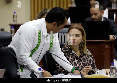 Non Exclusive: June 21, 2023, Mexico City, Mexico: The counselor of the National Electoral Institute, Carla Humphrey with the counselor of the Legisla Stock Photo