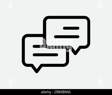 Dialogue Icon. Talk Communication Discuss Message Speak Talk Conversation Comment Opinion. Black White Sign Symbol Artwork Graphic Clipart EPS Vector Stock Vector