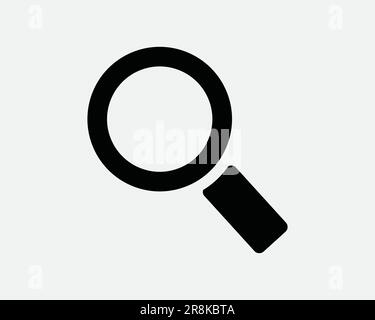 Magnifying Glass Icon. Zoom Search Magnifier Lens Look Discovery Discover Focus Analysis Research. Black White Sign Symbol Graphic Clipart EPS Vector Stock Vector