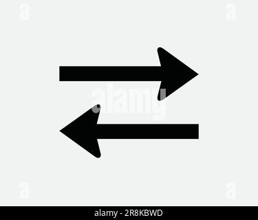 Right and Left Arrow Icon. Direction Navigation Previous Next Two Double Opposite Exchange Black White Sign Symbol Artwork Graphic Clipart EPS Vector Stock Vector