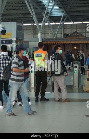 You Can See The Train Security Giving Instructions To Train Passengers