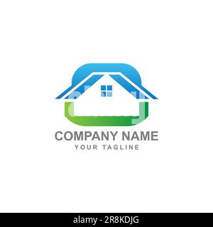 Real Estate Logo Design. Creative abstract real estate logo icon and business card template.EPS 10 Stock Vector