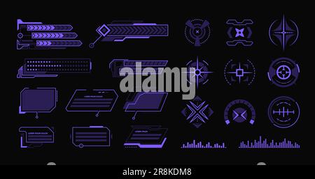 Various modern hud flat elements set Stock Vector