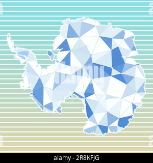 Antarctica vector illustration. Antarctica design on gradient stripes background. Technology, internet, network, telecommunication concept. Stock Vector
