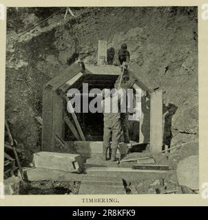 Timbering from the Article The Newhouse Tunnel [Argo Tunnel ] at Idaho Springs, Colorado USA by Arthur Lakes from The Engineering Magazine DEVOTED TO INDUSTRIAL PROGRESS Volume X October 1896 NEW YORK The Engineering Magazine Co Stock Photo