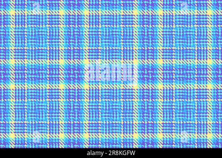Texture textile tartan of check seamless background with a vector pattern fabric plaid in indigo and teal colors. Stock Vector