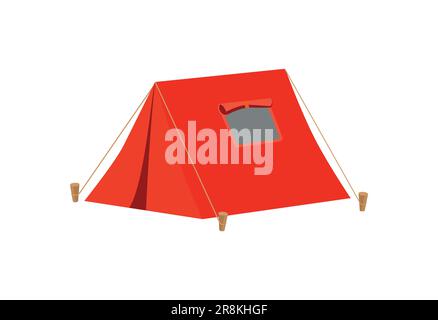 simple fun red outdoor camping tent isolated on white background vector Stock Vector
