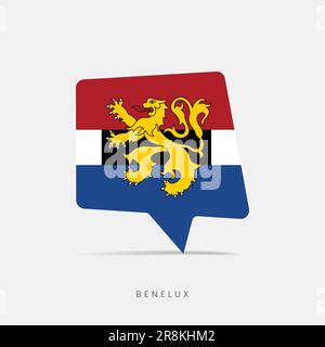 Benelux flag bubble chat icon Stock Vector