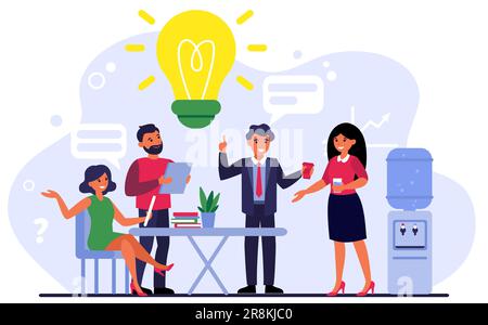 Colleagues making decision at meeting Stock Vector