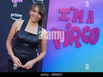 Los Angeles, USA. 21st June, 2023. Carmen Ejogo arrives at the Prime Video's I'M A VIRGO Los Angeles Premiere held at the Harmony Gold in Los Angeles, CA on Wednesday, ?June 21, 2023. (Photo By Sthanlee B. Mirador/Sipa USA) Credit: Sipa USA/Alamy Live News Stock Photo