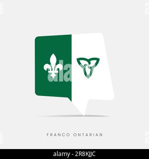 Franco Ontarian flag bubble chat icon Stock Vector