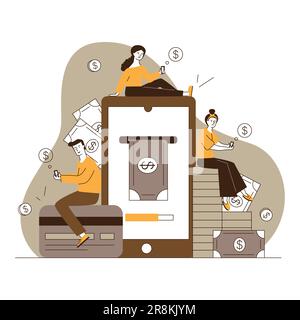 Smartphone users paying online Stock Vector
