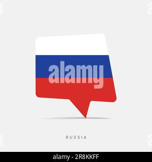 Russia flag bubble chat icon Stock Vector