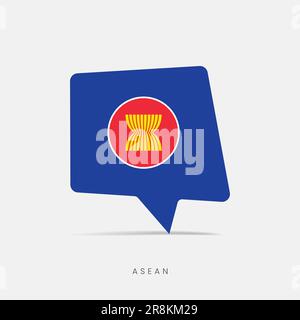 ASEAN flag bubble chat icon Stock Vector