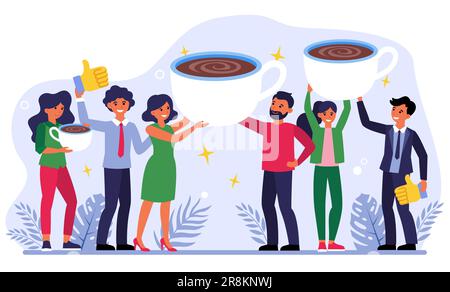 Happy coffee shop customers Stock Vector