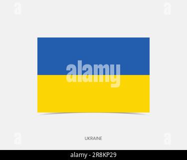 Ukraine Rectangle flag icon with shadow. Stock Vector