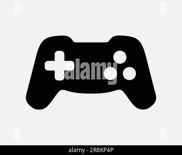 Video Game Controller Icon. Wireless Gaming Console Control Joystick Arcade. Black White Sign Symbol Illustration Artwork Graphic Clipart EPS Vector Stock Vector